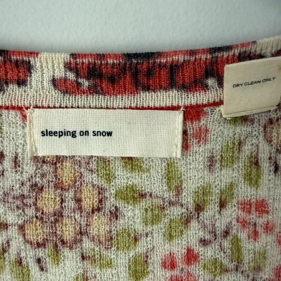 Anthropologie Sleeping On Snow | Y2K Whimsical Floral Wool Henley Size Medium - Picture 3 of 8